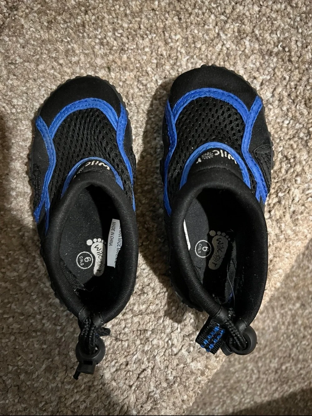 Kids Black and Blue Water Shoes - Lightweight Slip-On